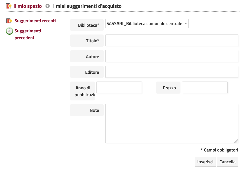 Suggerimenti d'acquisto
