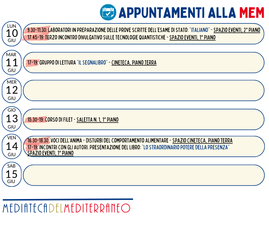 Appuntamenti alla mem