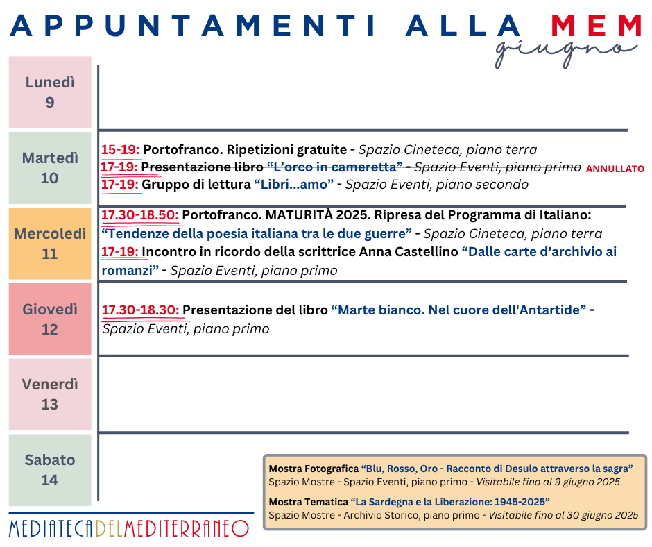 Appuntamenti alla Mem