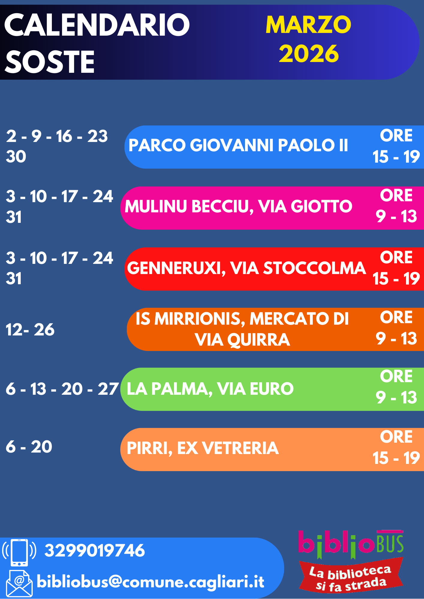 Nuove fermate del Bibliobus