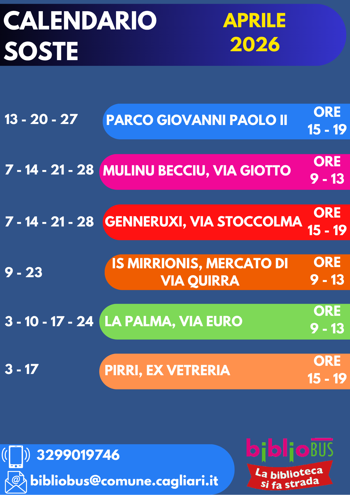 Nuove fermate del bibliobus