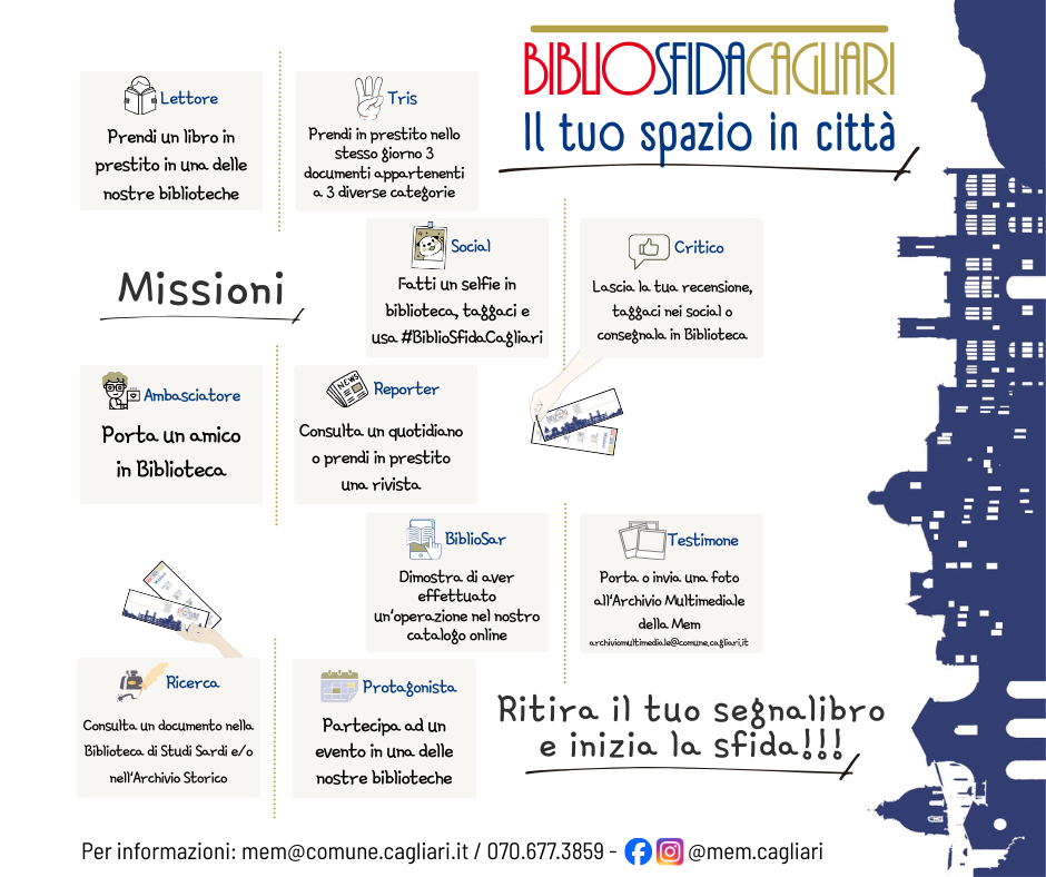 Al via la #BiblioSfidaCagliari: il tuo spazio in citt&agrave;!