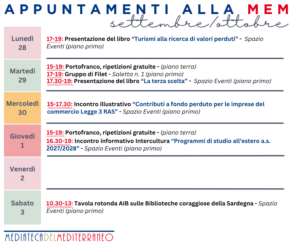 Appuntmenti alla Mem