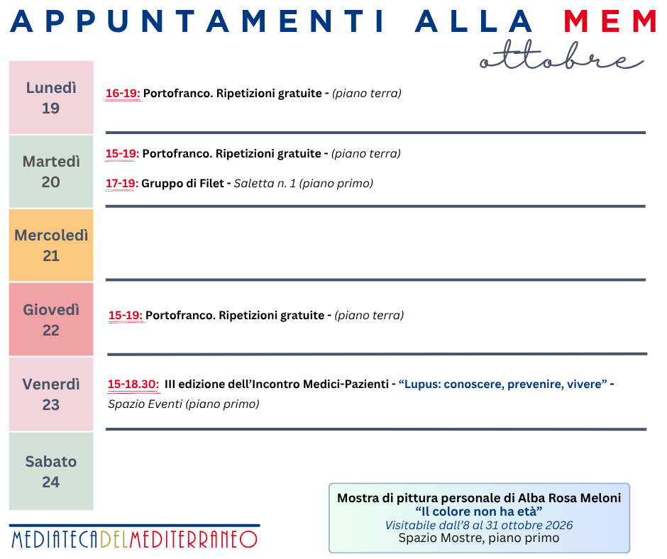 Appuntamenti alla Mem